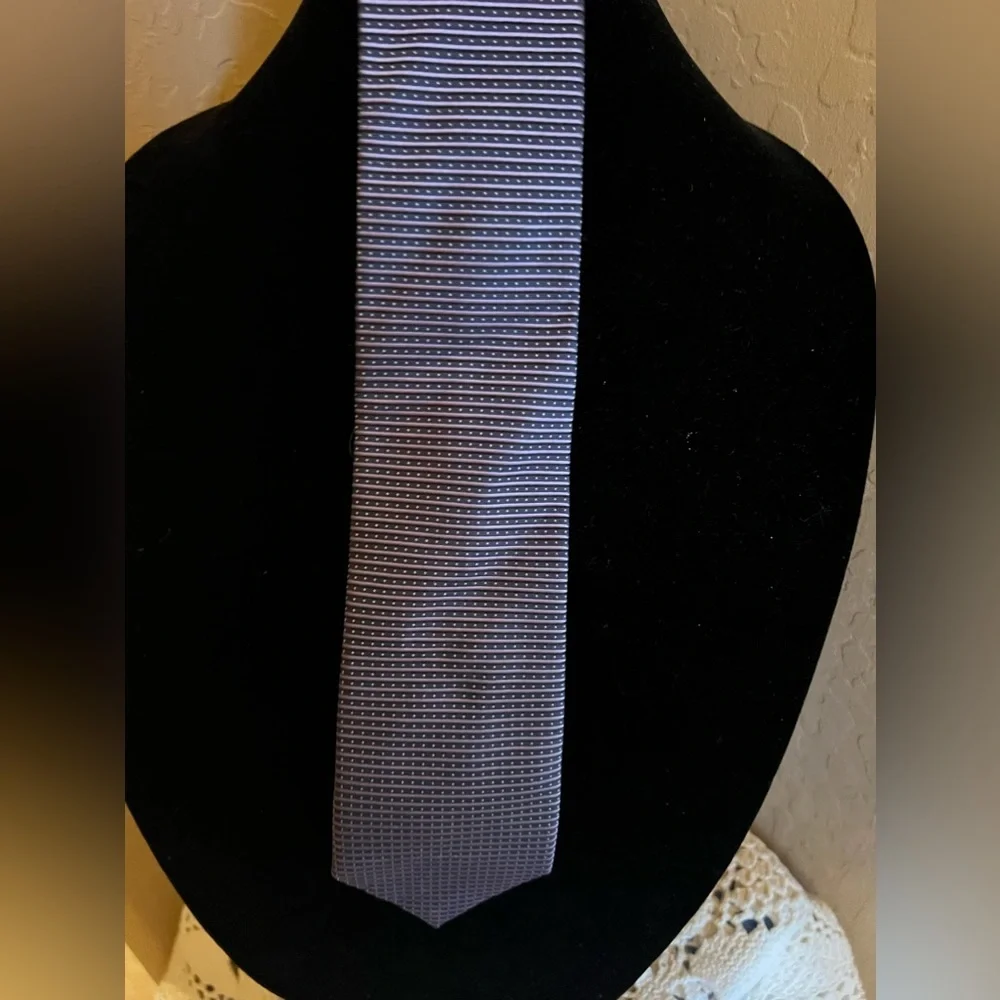 Bachrach mens silk tie Italy Light/Dark Blue Abstract Necktie Tie
